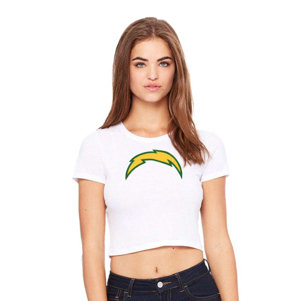 Chargers Bolt Green - Womens Crop Tee