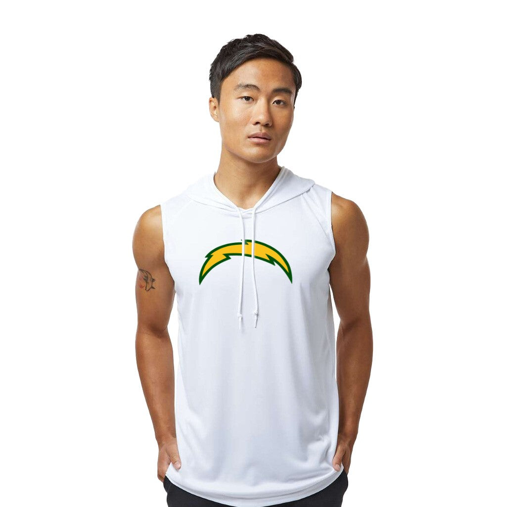 Chargers Bolt Green - Sleeveless Hooded Dry Fit T-Shirt