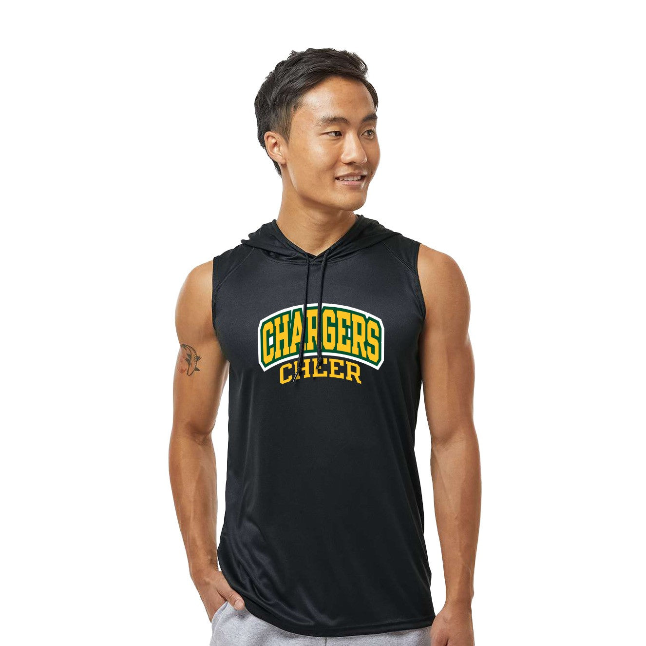 Chargers Cheer - Sleeveless Hooded Dry Fit T-Shirt