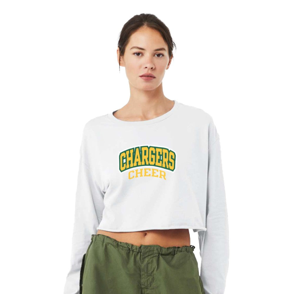 Chargers Cheer - Womens Crop Long Sleeve T-Shirt