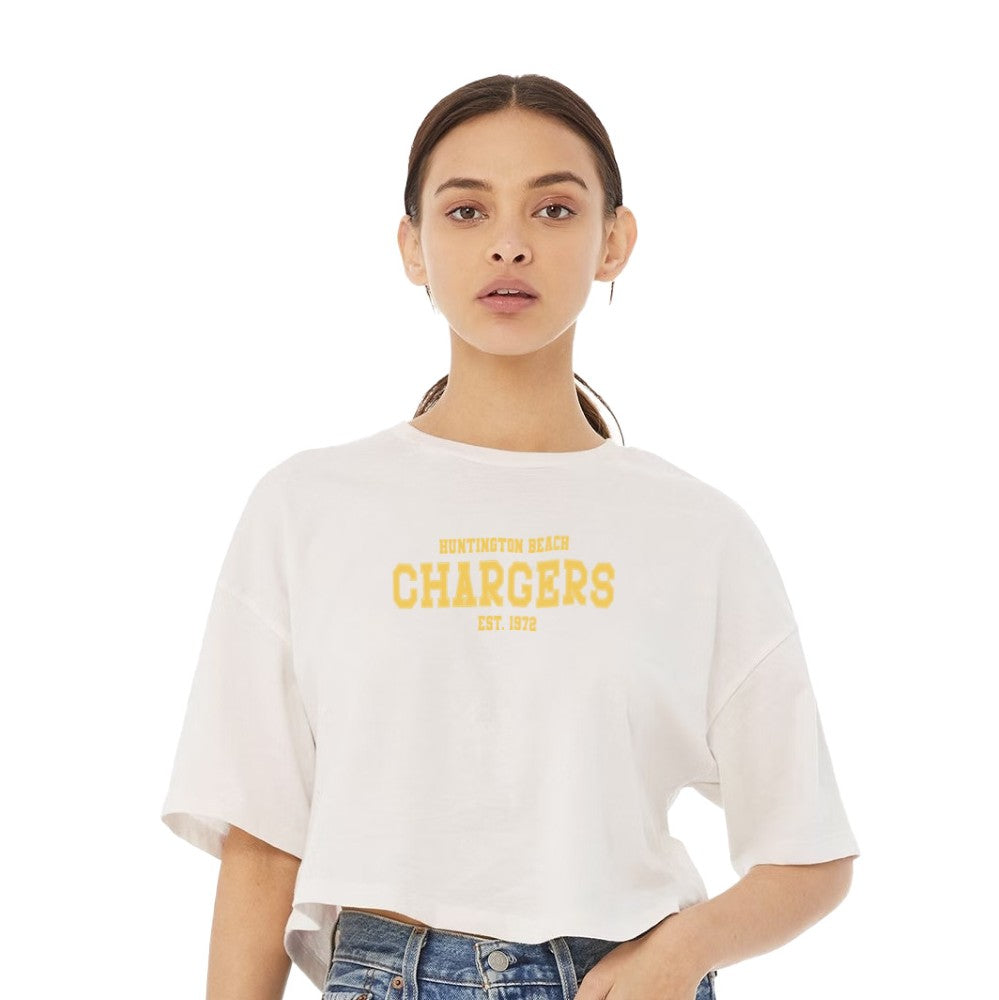 Chargers Gold - Womens Jersey Crop T-Shirt