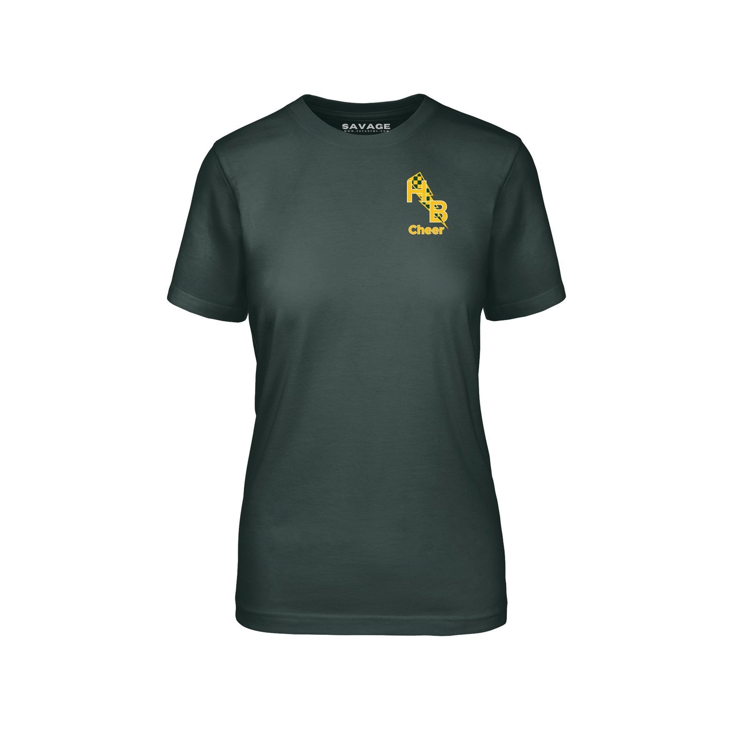 Cheer Gold Checkered - Womens Fitted T-Shirt