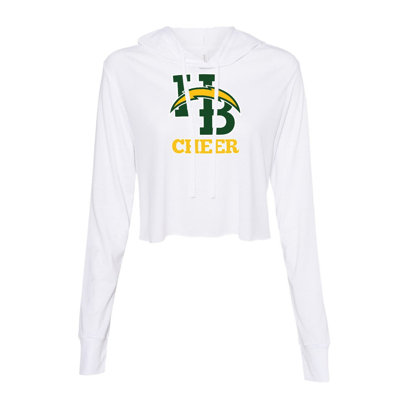 Cheer Lockup - Womens Crop Long Sleeve Hoodie