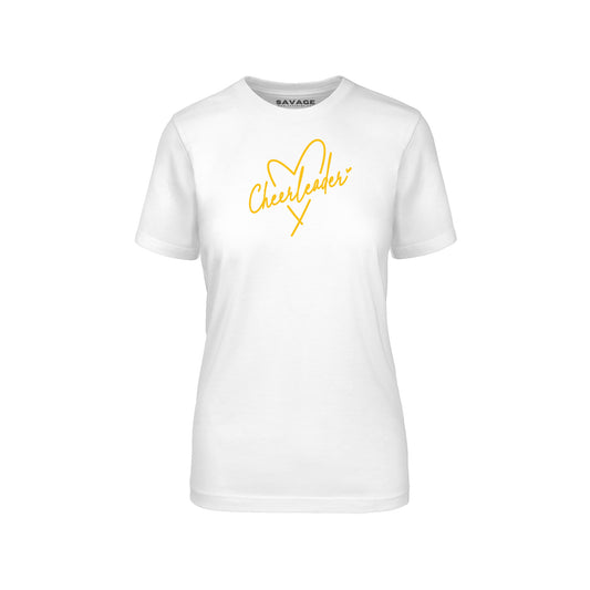 Cheerleader Heart Gold - Womens Fitted T-Shirt