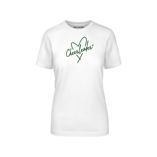 Cheerleader Heart Green - Womens Fitted T-Shirt