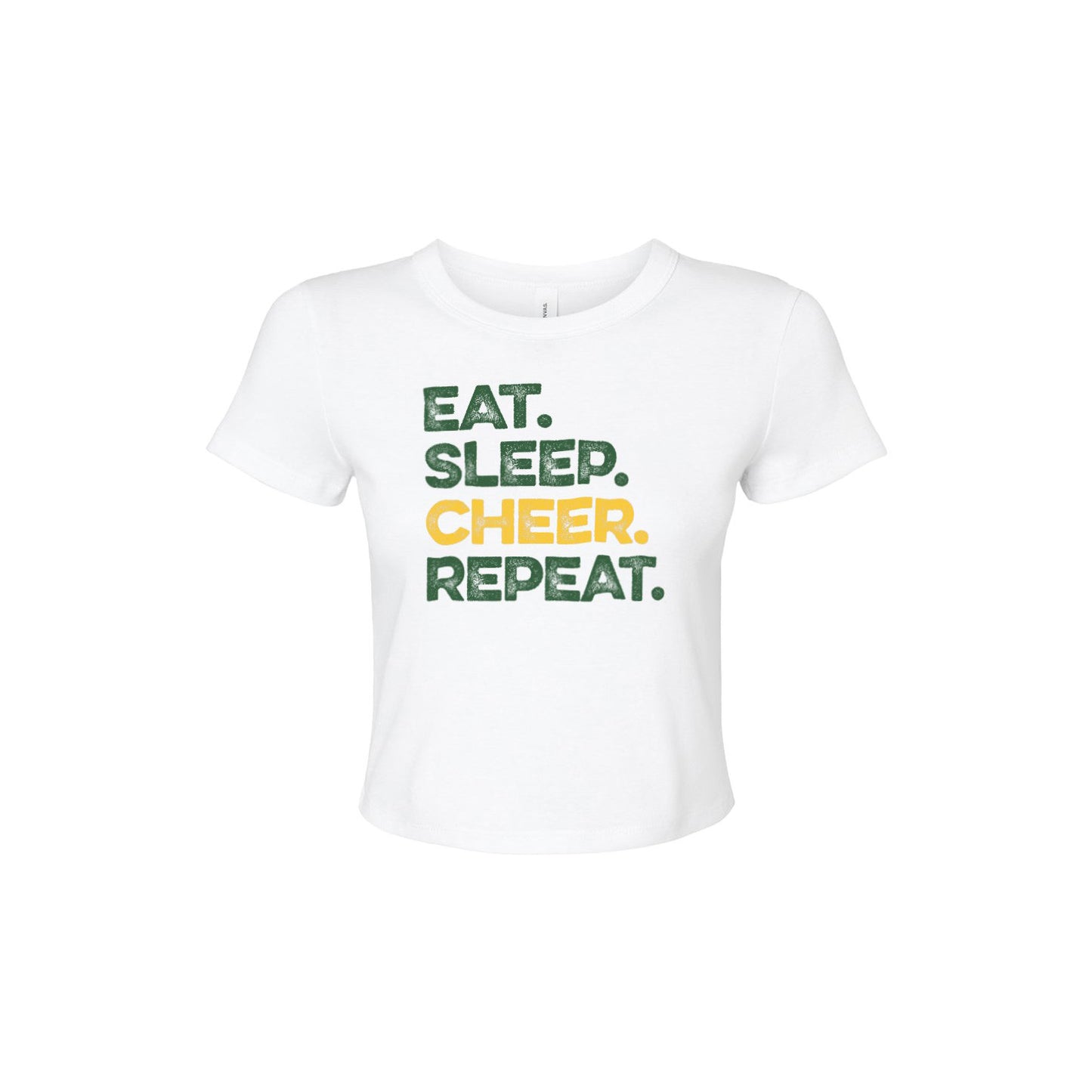 Eat Sleep Cheer Repeat - Womens Micro Rib Baby T-Shirt