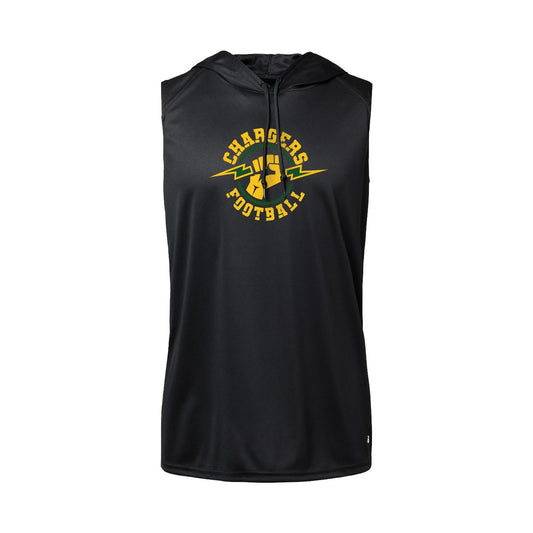 Chargers Lightning - Sleeveless Hooded Dry Fit T-Shirt