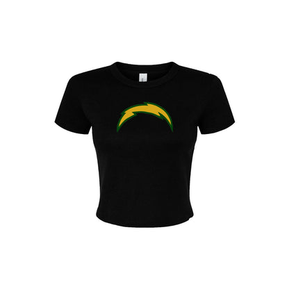 Chargers Bolt Green - Womens Micro Rib Baby T-Shirt