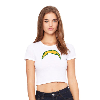 Chargers Bolt Green - Womens Crop Tee