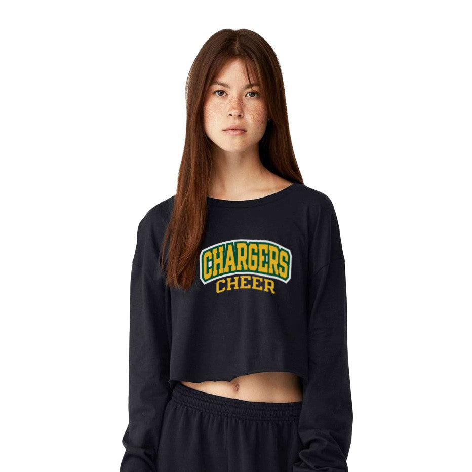 Chargers Cheer - Womens Crop Long Sleeve T-Shirt