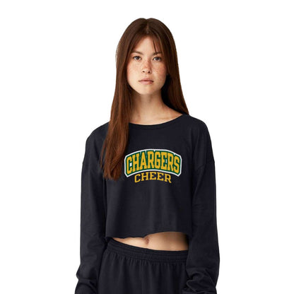 Chargers Cheer - Womens Crop Long Sleeve T-Shirt