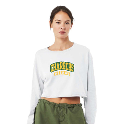 Chargers Cheer - Womens Crop Long Sleeve T-Shirt