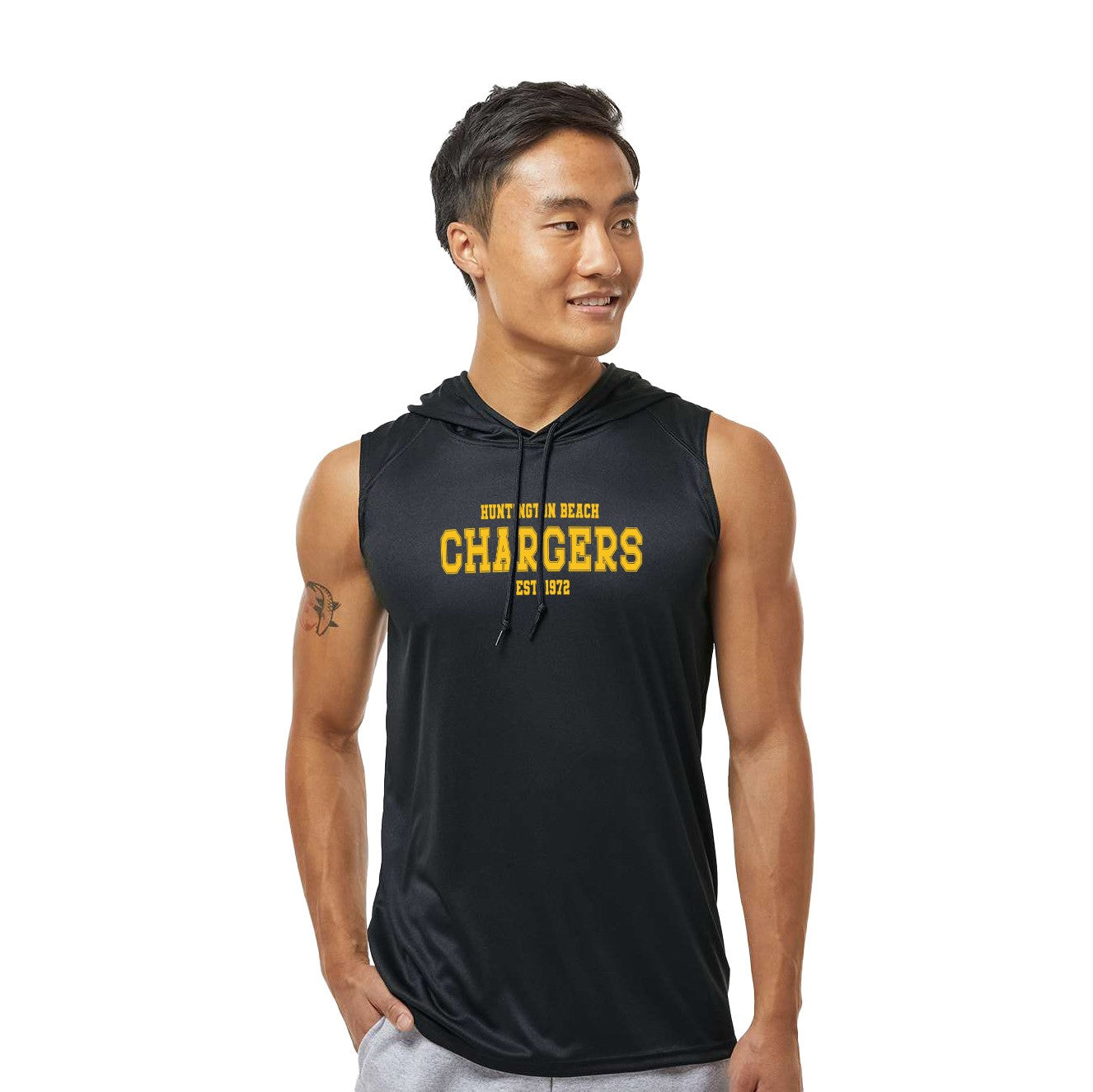 Chargers Gold - Sleeveless Hooded Dry Fit T-Shirt