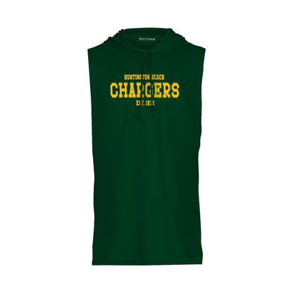 Chargers Gold - Sleeveless Hooded Dry Fit T-Shirt