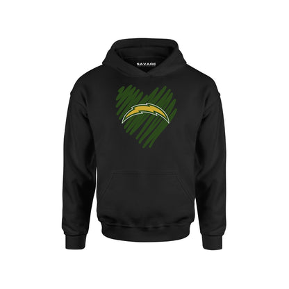 Chargers Heart Green - Unisex Hoodie