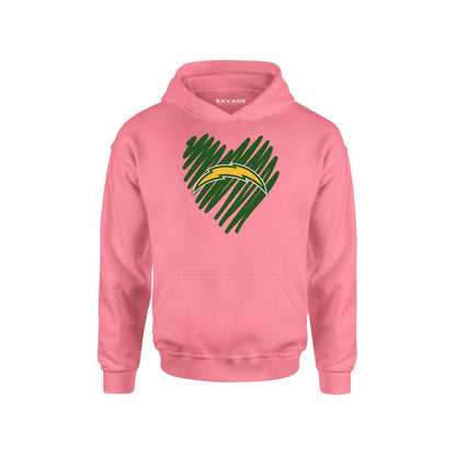 Chargers Heart Green - Unisex Hoodie
