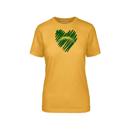Chargers Heart Green - Womens T-Shirt