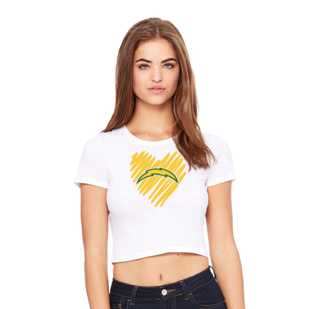 Chargers Heart Gold - Womens Crop Tee