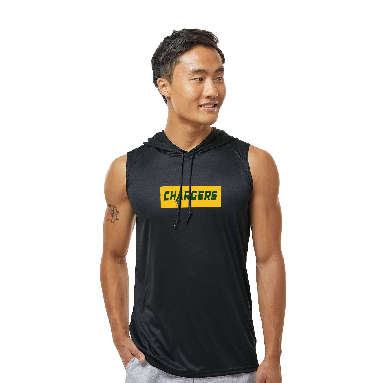 Chargers Supreme Gold - Sleeveless Hooded Dry Fit T-Shirt