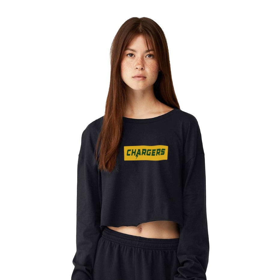 Chargers Supreme Gold - Womens Crop Long Sleeve T-Shirt