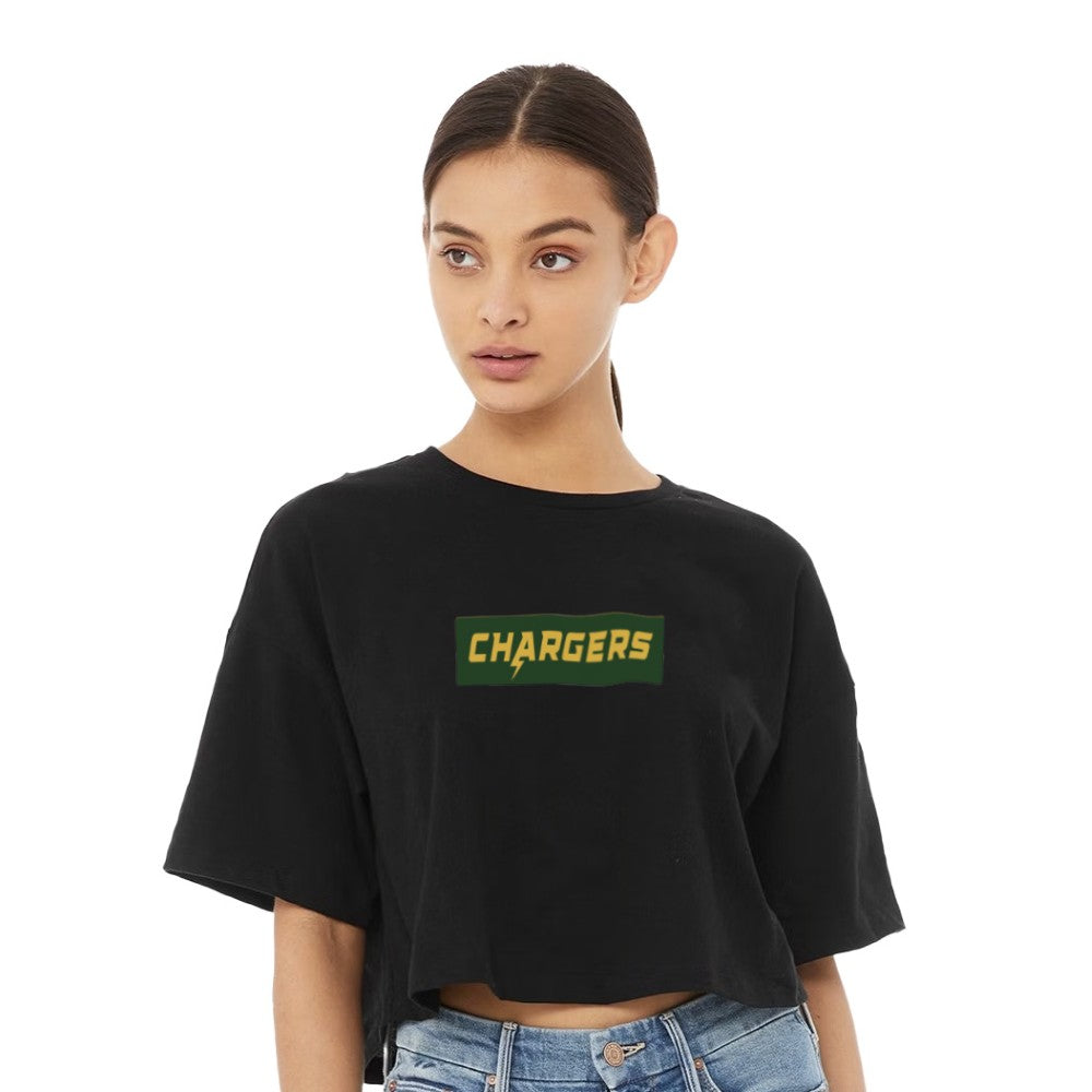 Chargers Supreme Green - Womens Jersey Crop T-Shirt