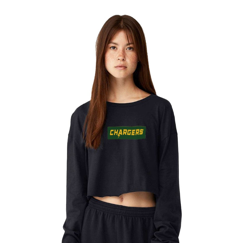 Chargers Supreme Green - Womens Crop Long Sleeve T-Shirt