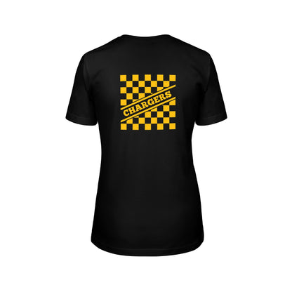 Cheer Gold Checkered - Womens Fitted T-Shirt