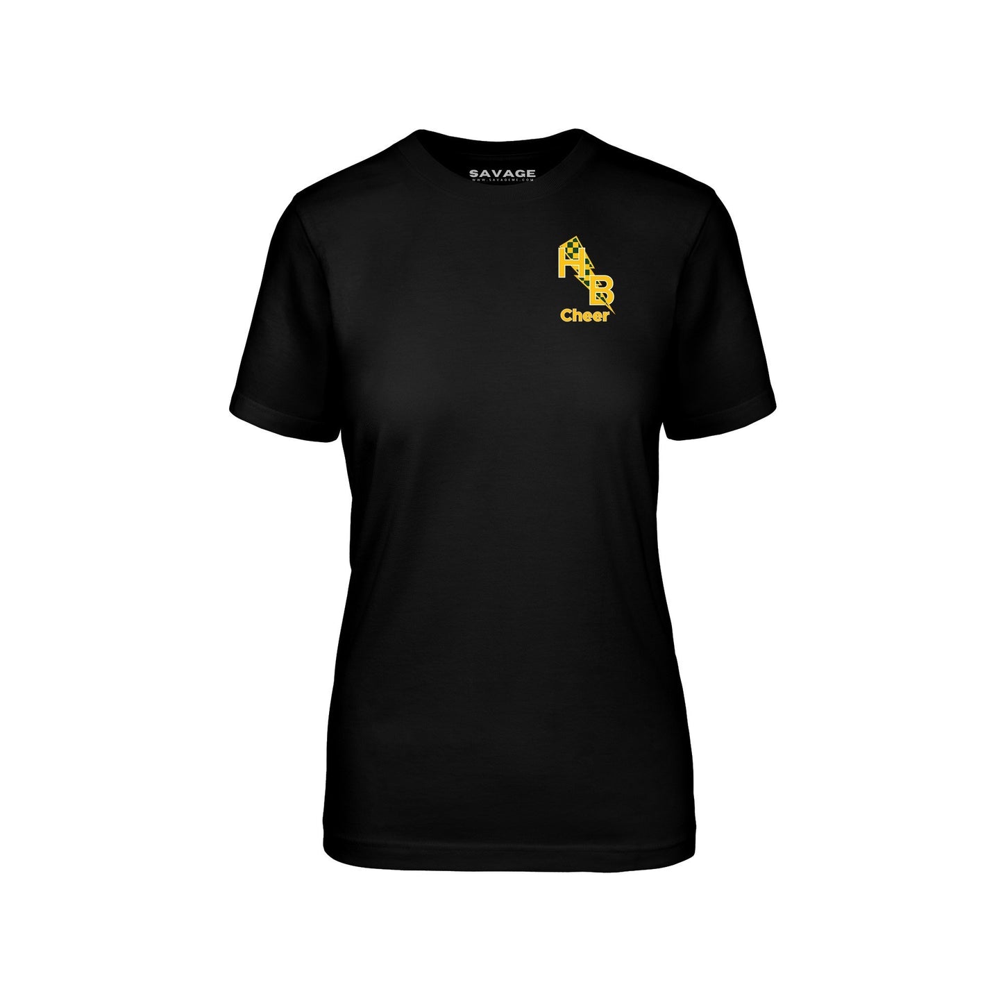 Cheer Gold Checkered - Womens Fitted T-Shirt