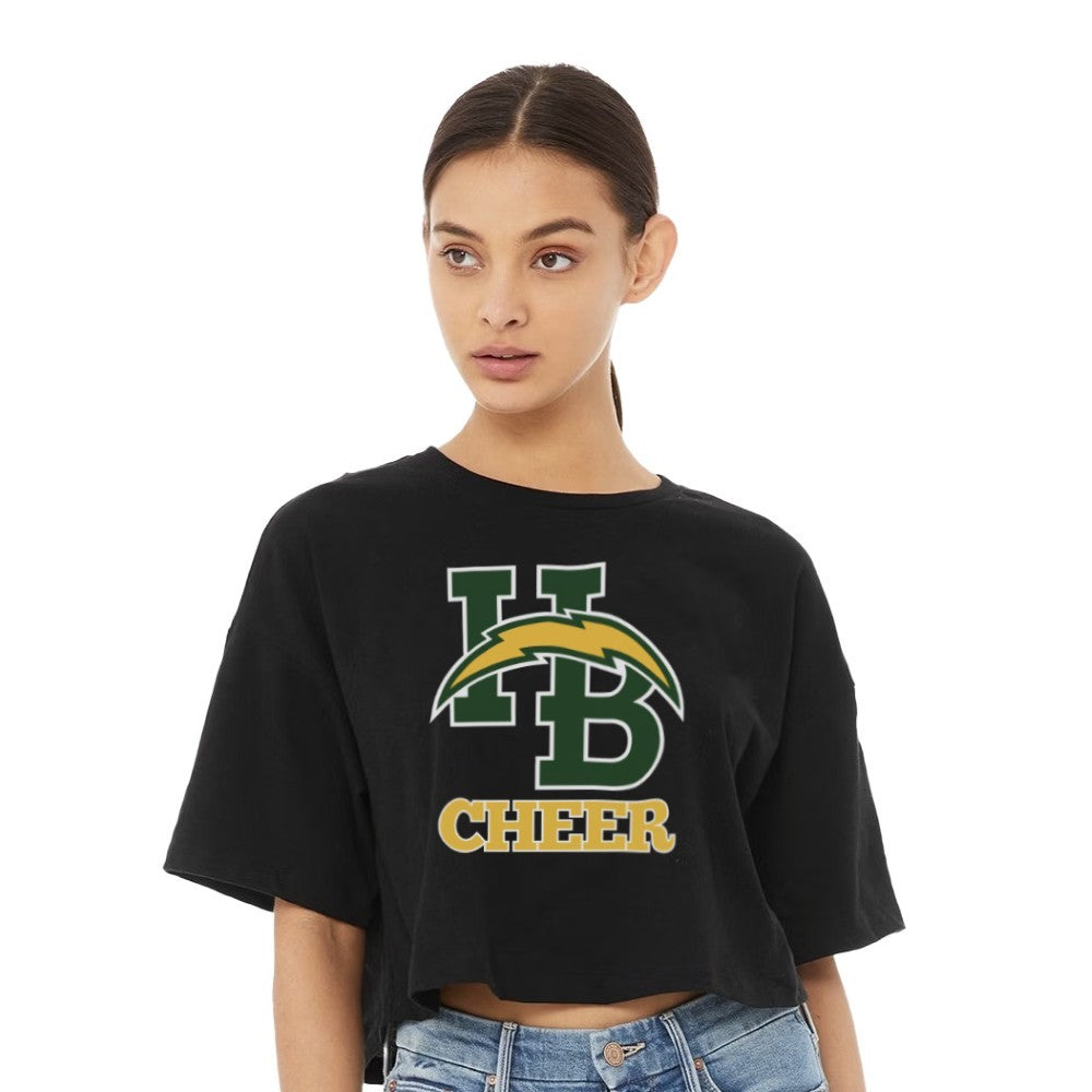 Cheer Lockup - Womens Jersey Crop T-Shirt