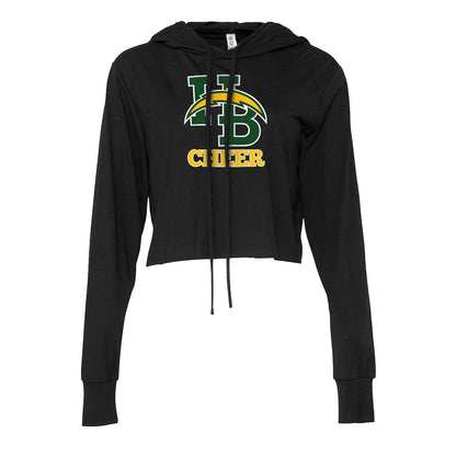 Cheer Lockup - Womens Crop Long Sleeve Hoodie
