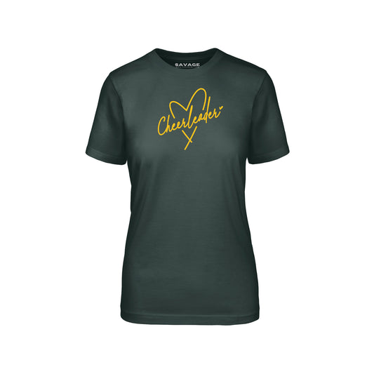 Cheerleader Heart Gold - Womens T-Shirt