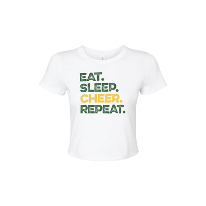 Eat Sleep Cheer Repeat - Womens Micro Rib Baby T-Shirt