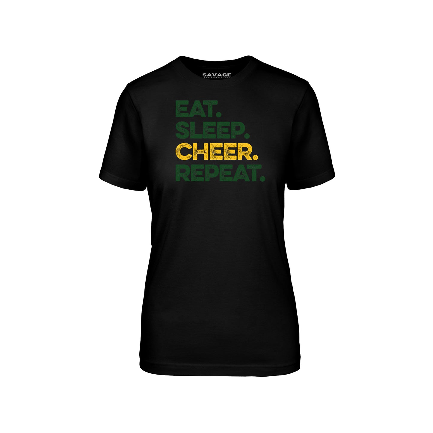 Eat Sleep Cheer Repeat - Womens T-Shirt