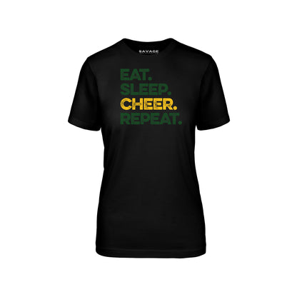 Eat Sleep Cheer Repeat - Womens T-Shirt