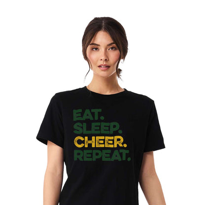 Eat Sleep Cheer Repeat - Womens Heavy T-Shirt